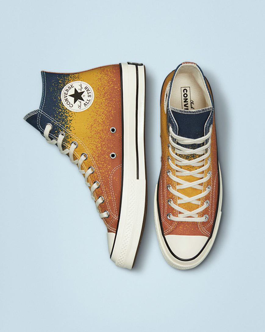 Women's Converse Chuck 70 Scatter Dye High Top Shoes Gold | AU 16843O